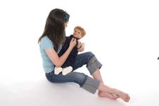 Girl Playing With Doll 1 Royalty Free Stock Image Girl Playing With Doll 1 Royalty Free Stock Image