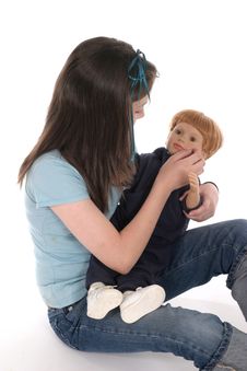 Girl Playing With Doll 3 Royalty Free Stock Images Girl Playing With Doll 3 Royalty Free Stock Images