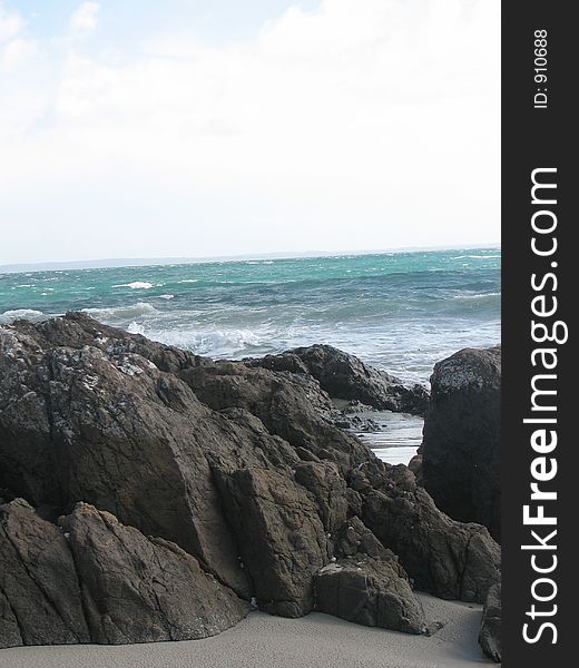 Rocky OUtcrop on edge of Pacific Ocean,NewZealand. Rocky OUtcrop on edge of Pacific Ocean,NewZealand