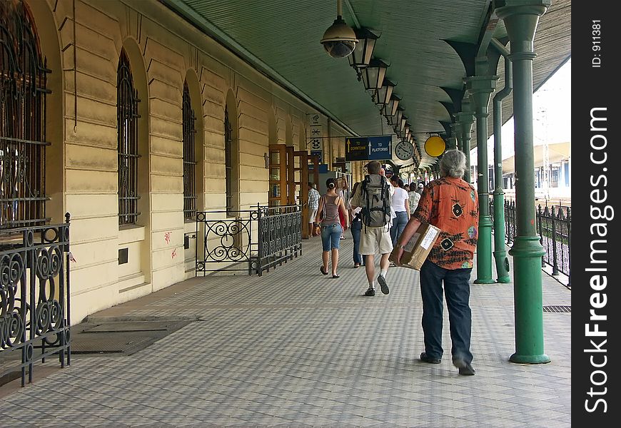 Commuters at the railway station