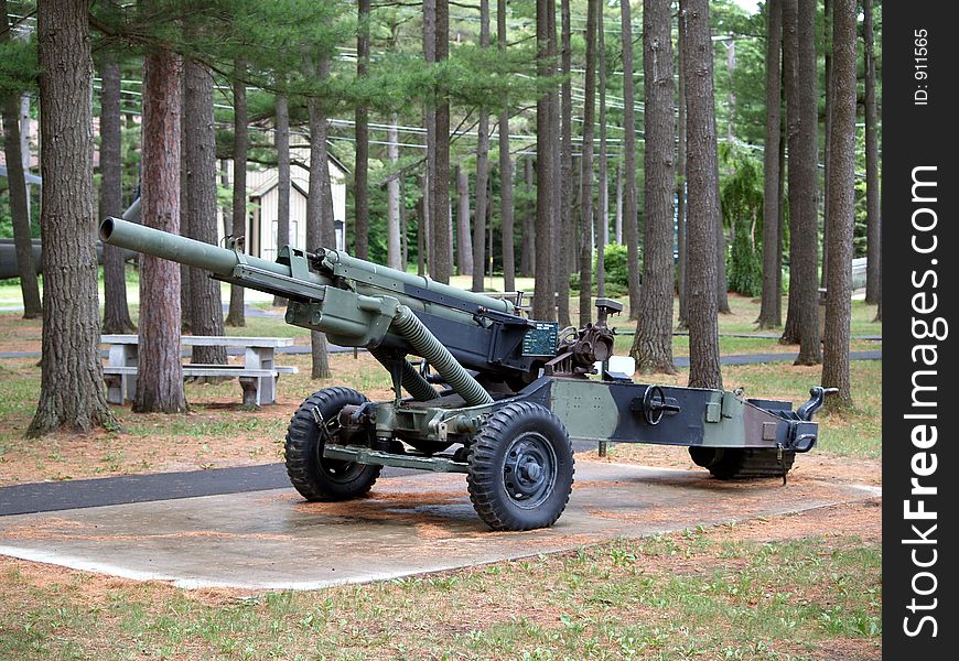 An artillery piece at a museum. An artillery piece at a museum.