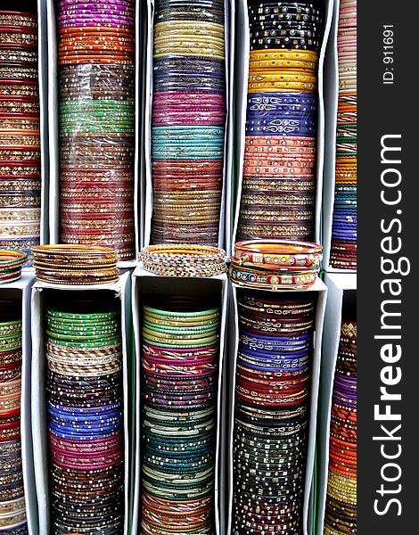 Indian jewelry at market in India