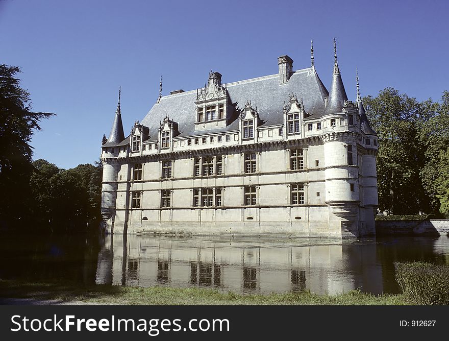 Azay le Rideau castle in Loire Valley, France