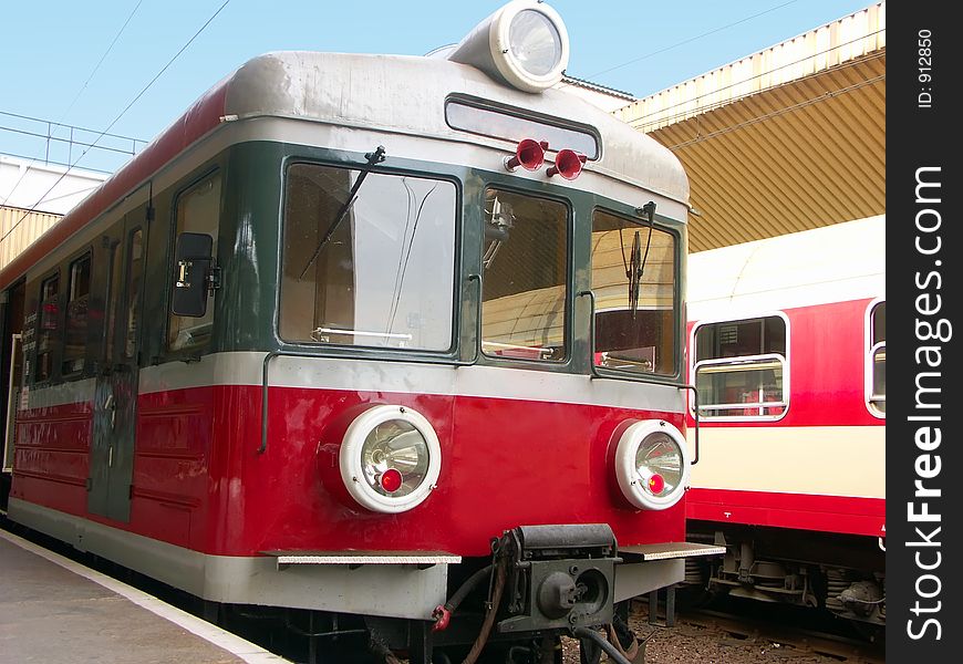 Suburban trains at the railway station