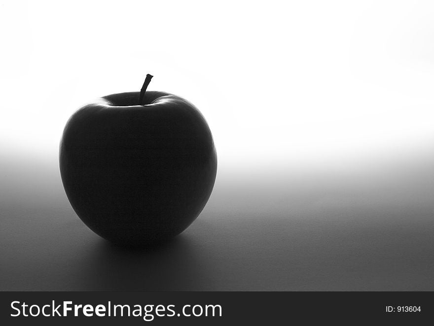 Black and white image of apple