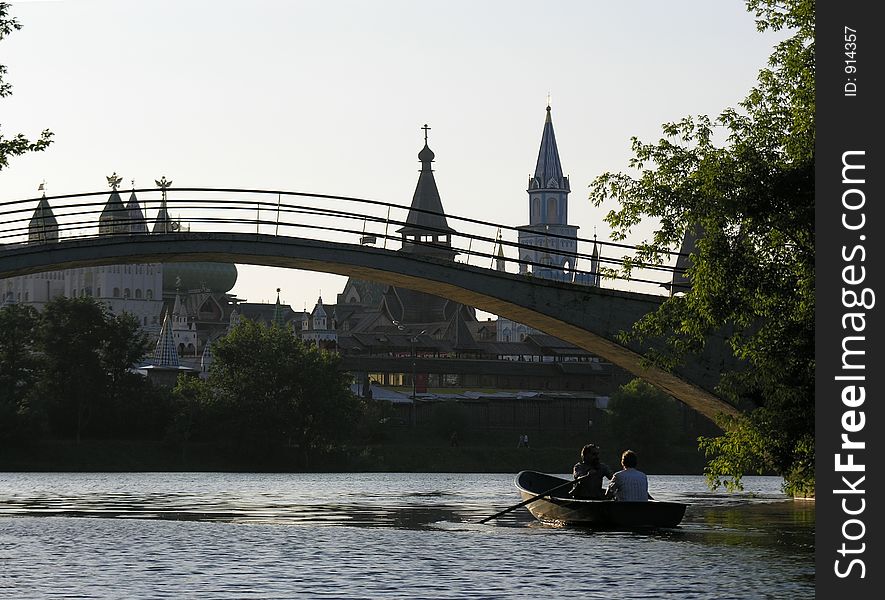 Couple on boat to the fairytale