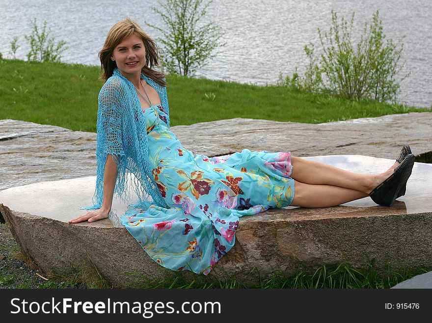 Cute summerbeauty resting her legs. Cute summerbeauty resting her legs