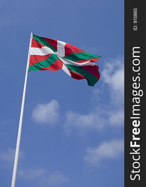 A Basque Flag fluttering in the breeze