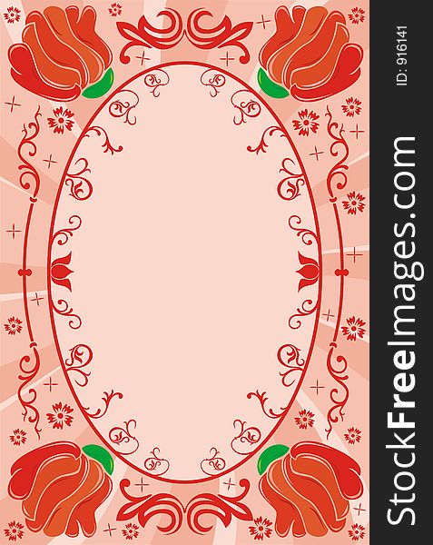 Flower frame, vector