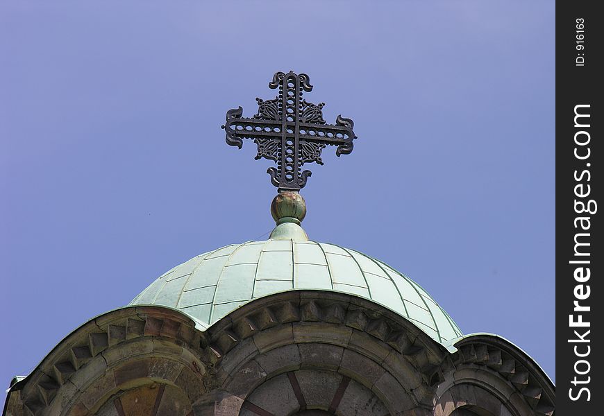 Cross on the Serbian Orthodox church St. Marco Belgrade. Cross on the Serbian Orthodox church St. Marco Belgrade