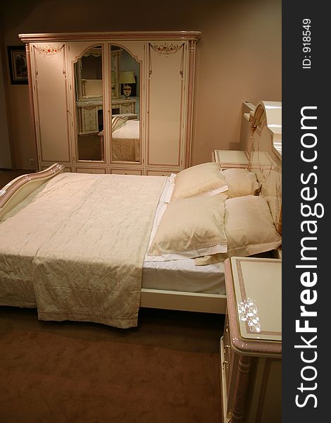 Classic cream bedroom.