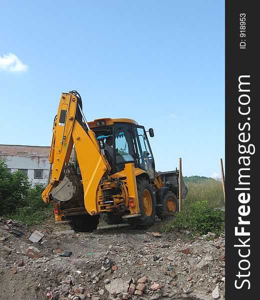 Excavator on a site