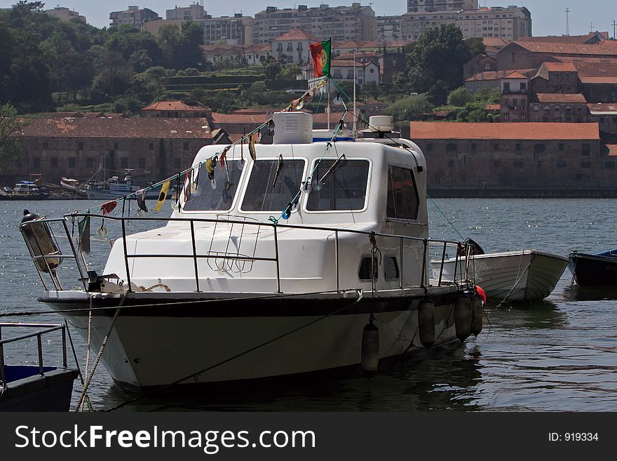 Yacht moored in the marina