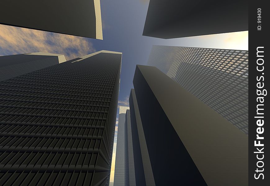 A digitally created cityscape. A digitally created cityscape.