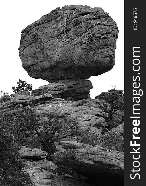 Balanced rock in the Chiricahua Mts of Arizona