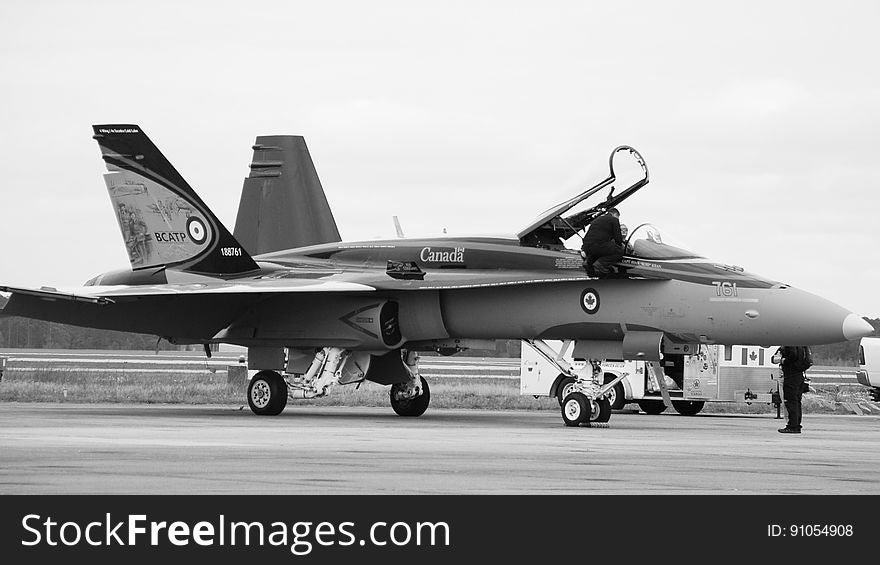 Military Jet On Runway