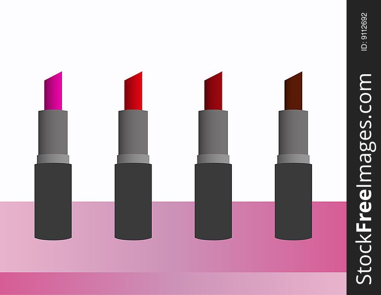 Four lipsticks for beautiful women