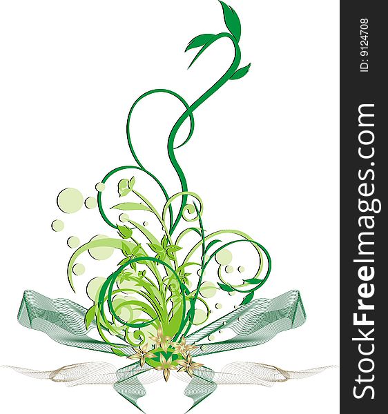 Decorative twigs. Bouquet. Vector illustration