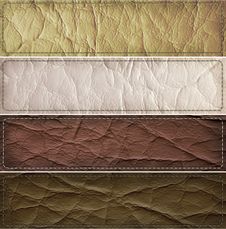 Leather Banner Set Stock Photo