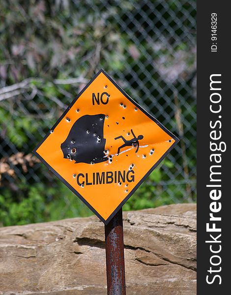 No Climbing Warning Sign Object