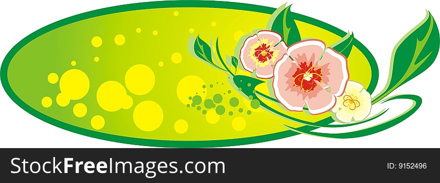 Decorative Banner. Bouquet Of Flowers