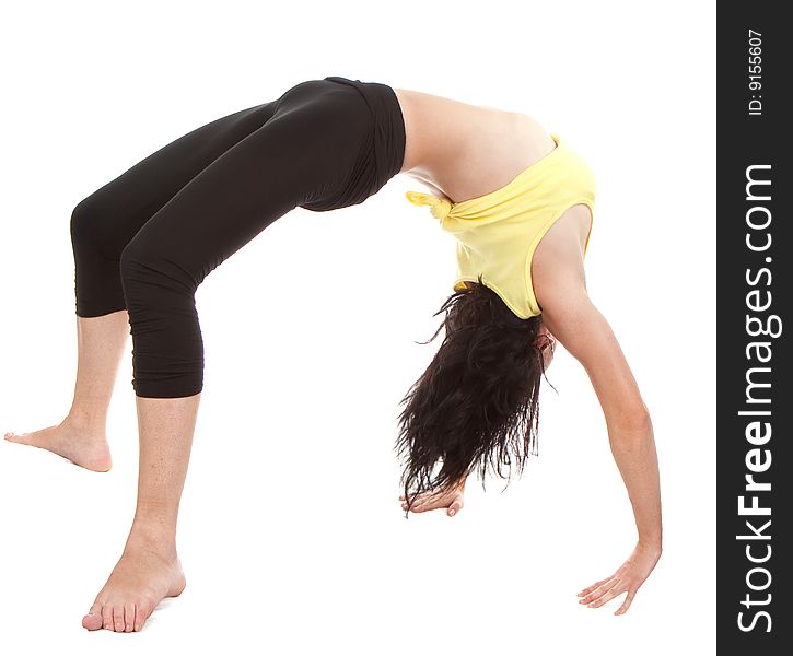 Young Yoga Female Doing Yogatic Exericise