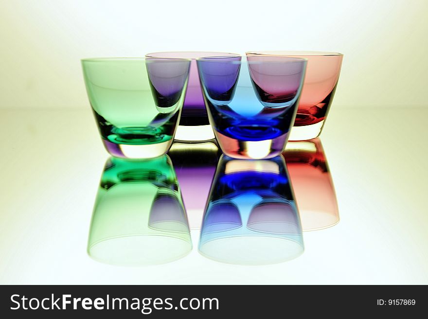 Four Glasses In Different Colors