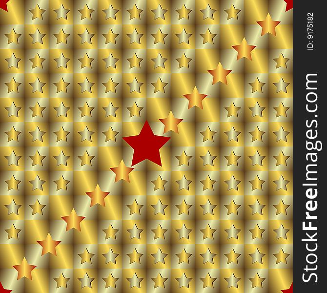 Gold and silver seamless background with stars