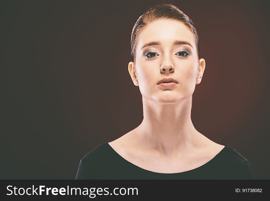 Closeup portrait of the pretty ballerina dancer. Closeup portrait of the pretty ballerina dancer