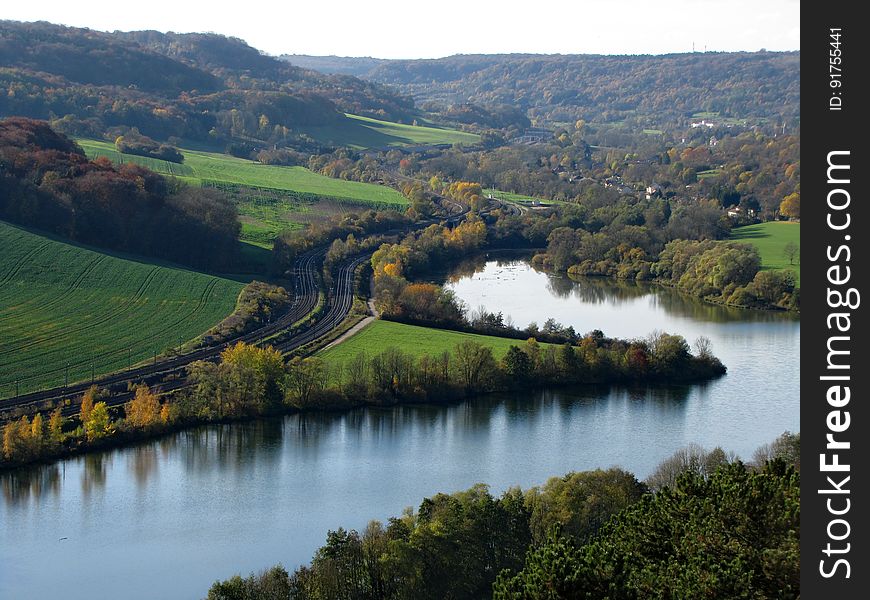 Water, Sky, Plant, Mountain, Fluvial landforms of streams, Natural landscape