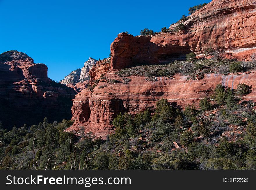 Boynton Canyon is one of the most scenic of the box canyons that make Arizona&#x27;s Red Rock Country so famous. The trail starts out by skirting a luxury resort, then returns to the canyon floor where the walking is pleasant and easy. The canyon gradually becomes narrower, entering Red Rock-Secret Mountain Wilderness, and ending at a box at the base of Secret Mountain. Photo by Deborah Lee Soltesz, February 2011. Credit: U.S. Forest Service, Coconino National Forest. For more information about this trail, see the Boynton Canyon No. 47 trail description on the Coconino National Forest website. Boynton Canyon is one of the most scenic of the box canyons that make Arizona&#x27;s Red Rock Country so famous. The trail starts out by skirting a luxury resort, then returns to the canyon floor where the walking is pleasant and easy. The canyon gradually becomes narrower, entering Red Rock-Secret Mountain Wilderness, and ending at a box at the base of Secret Mountain. Photo by Deborah Lee Soltesz, February 2011. Credit: U.S. Forest Service, Coconino National Forest. For more information about this trail, see the Boynton Canyon No. 47 trail description on the Coconino National Forest website.