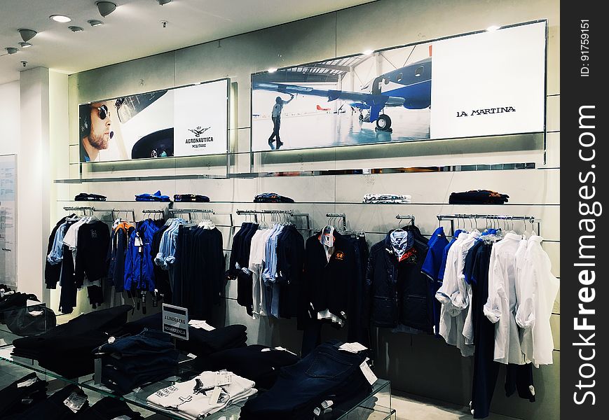 Clothes Hanging in Store