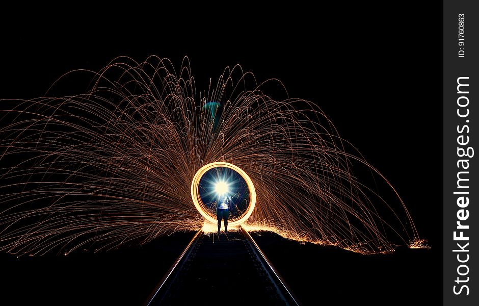 Long Exposure Of Sparks