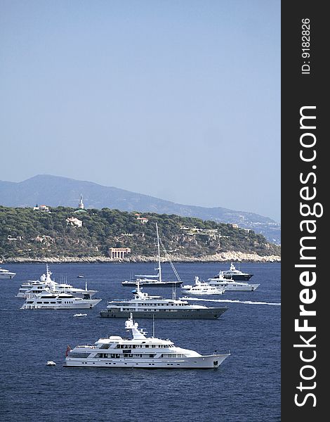 Monte Carlo Harbour, Monaco with luxury boats