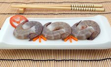 Japanese Food - Gourmet Raw Sushi King Tiger Prawns Royalty Free Stock Image Japanese Food - Gourmet Raw Sushi King Tiger Prawns Royalty Free Stock Image