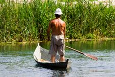 Man On Boat Royalty Free Stock Photography Man On Boat Royalty Free Stock Photography