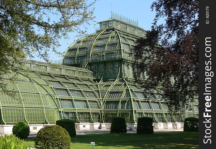 Historic palm house in viennaÂ´s castle park