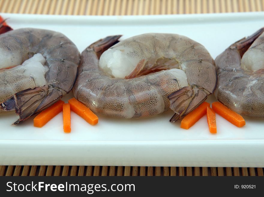 Japanese food - Gourmet raw sushi king tiger prawns