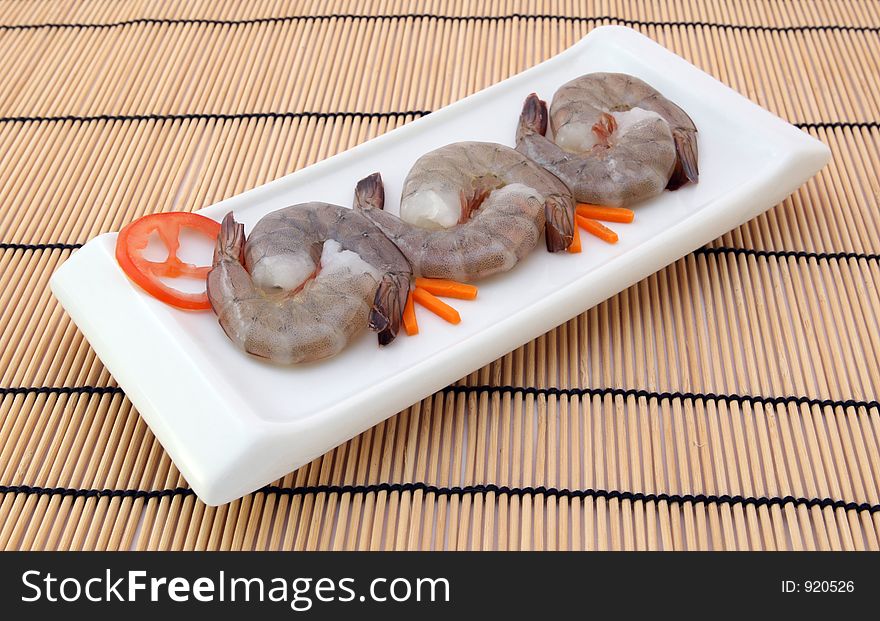 Japanese food - Gourmet raw sushi king tiger prawns