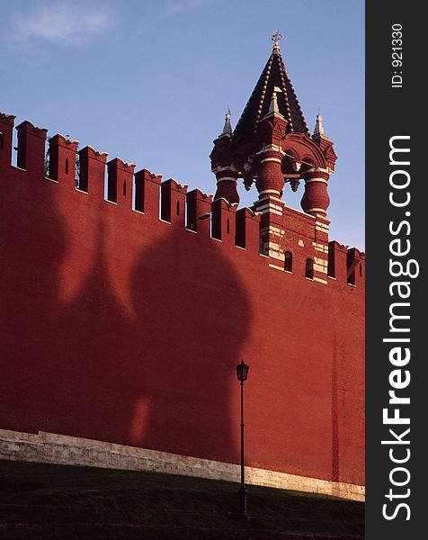 Cremlin with shadow st.Basil Cathedral. Moscow, Russia. Cremlin with shadow st.Basil Cathedral. Moscow, Russia
