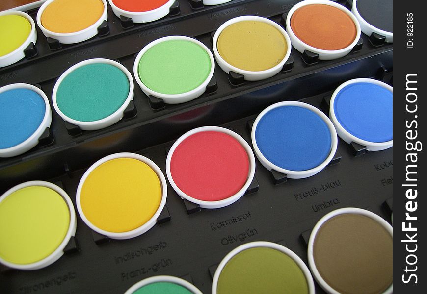 a coloured painting set