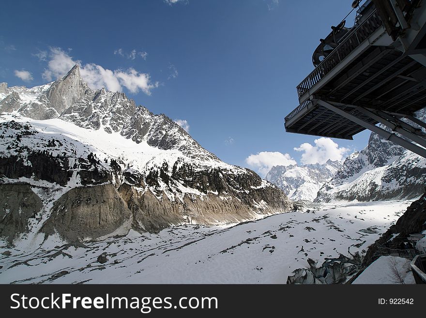 Most famous glacier in the french alps, above chamonix. Most famous glacier in the french alps, above chamonix