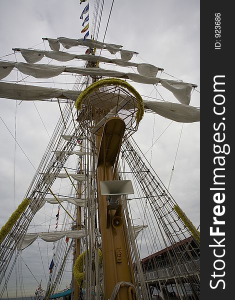 Mast and Rigging of the Cuauhtemoc, a Mexican Naval Training Ship. Mast and Rigging of the Cuauhtemoc, a Mexican Naval Training Ship