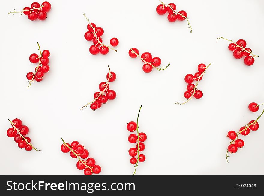 Redcurrants on a near white background. Redcurrants on a near white background