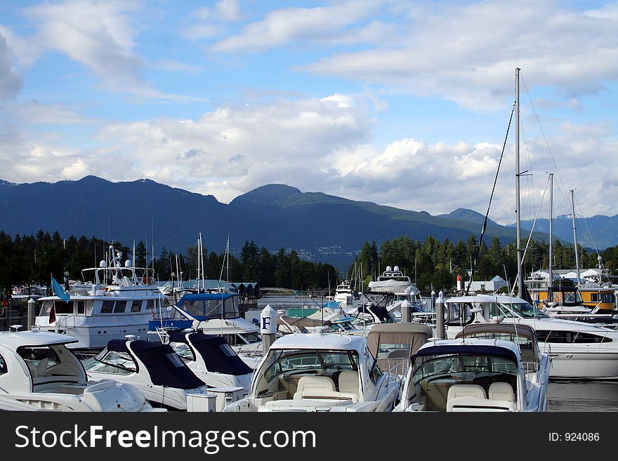 Boats at a marina in Vancouver. Boats at a marina in Vancouver