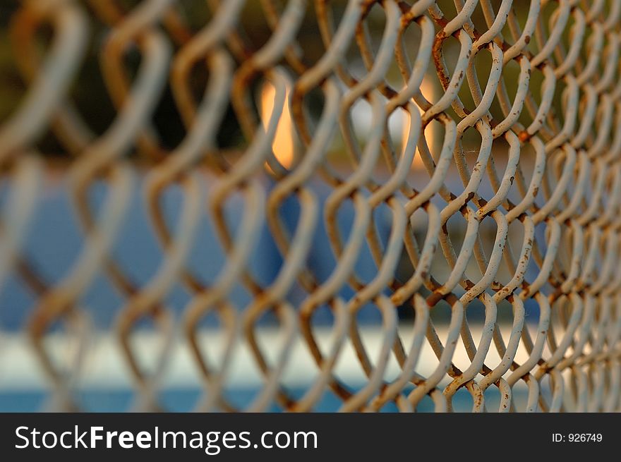 Backlit wire fence