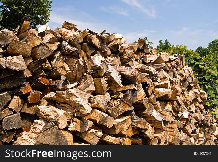 Stacked Pile Of Firewood - 2