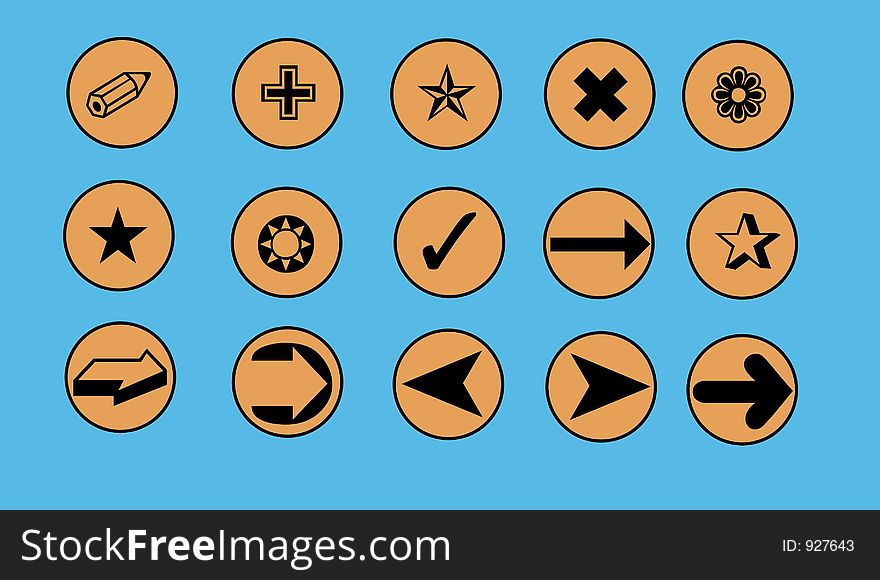 Everyday Symbols Bordered By Circles