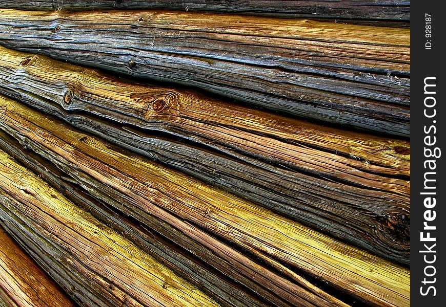 Log wall of the farm house. Log wall of the farm house