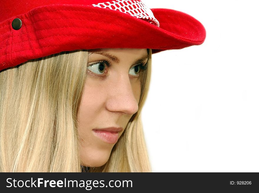 Girl in the red hat, womanly